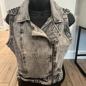 Highway Jeans Black and Gray Denim Vest